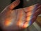 A real rainbow in the palm of your hand, as a symbol of LGBTQ. Concept: catch a rainbow with your hands, be real. Concepts of