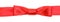 Real red bow knot on wide satin ribbon isolated