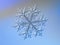 Real snowflake glittering on smooth gradient background