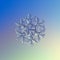 Real snowflake glittering on smooth gradient background