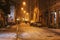 Real snowing winter. Ukrain- Lviv city