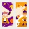 Real superpowers, smart, strong character kid, little man best physical form, cleverest, flat vector illustration. Best