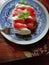 Real tricolore Caprese salad in Italy with real buffula mozzarella