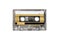 Real vintage audio tape cassette isolated on white background