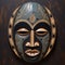 Realism Inspired African Mask Painting On Dark Wooden Background