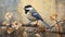 Realism Painting Of A Unique Black-capped Chickadee With Iridescent Lapis Lazuli