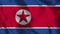 Realistic 1920x1080p 30 fps flag of the North Korea waving in the wind.