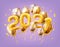 Realistic 2021 gold air balloons confetti new year