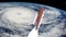 Realistic 3D Animation of Space Shuttle Launching over earths atmosphere and hurricane. Elements of this video furnished