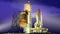 Realistic 3D Animation of Space shuttle ready to launch in night illumination, Earth Orbital Spacecraft System. Time