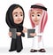 Realistic 3D Arab Kids Characters Boy and Girl