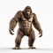 Realistic 3d Bigfoot Rendering On White Background