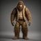 Realistic 3d Bigfoot Statue In Tan Clothes