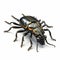 Realistic 3d Black Beetle Sculpture In Bronze And Orange