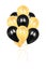 Realistic 3d black and golden ballons. Colorful glossy Ballon. Balloons isolated mockup for anniversary, birthday party. Design