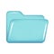 Realistic 3d blue folder. Decorative 3d management, opened file element, web symbol, paper icon, archive sign. Vector illustration