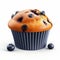 Realistic 3d Blueberry Muffin Cupcake With Rubber Texture