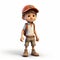 Realistic 3d Cartoon Boy With Backpack: Adventure-themed Kidcore Art