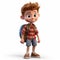 Realistic 3d Cartoon Boy With Backpack - Andrew