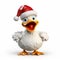 Realistic 3d Christmas Cartoon Duck Image - Lifelike And Whimsical