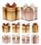 Realistic 3D Collection of Colorful Brown Pattern Gift Box