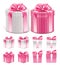 Realistic 3D Collection of Colorful Pink Pattern Gift Box