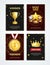 Realistic 3d Detailed Award Banner Placard Set. Vector