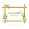 Realistic 3d Detailed Bamboo Shoots Frame. Vector