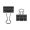 Realistic 3d Detailed Black Binder Clip Set. Vector