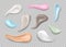 Realistic 3d Detailed Body Scrubs Smears Swatch Set. Vector