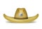 Realistic 3d Detailed Brown Sheriff Hat. Vector