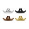 Realistic 3d Detailed Brown Sheriff Hat. Vector