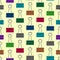 Realistic 3d Detailed Color Binder Clip Seamless Pattern Background. Vector