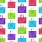 Realistic 3d Detailed Color Blank Tote Sale Bags Seamless Pattern Background. Vector