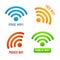 Realistic 3d Detailed Color Wifi Signs Icons Set. Vector