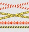 Realistic 3d Detailed Line Tape Striped Set. Vector