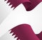 Realistic 3d Detailed Qatar Flag Background. Vector