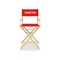 Realistic 3d Detailed Red Director Cinema Chair. Vector