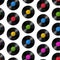 Realistic 3d Detailed Retro Vinil Seamless Pattern Background. Vector