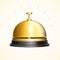 Realistic 3d Detailed Shiny Metallic Golden Reception Bell. Vector