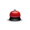 Realistic 3d Detailed Shiny red Metallic Reception Bell Call for Help and Assistance.