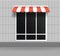 Realistic 3d Detailed Store Building Facade Window. Vector