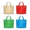 Realistic 3d Detailed Textile Shopping Bag Set. Vector