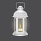 Realistic 3d Detailed Vintage Lantern Glowing in the Dark. Vector