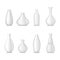 Realistic 3d Detailed White Blank Ceramic Vase Set. Vector