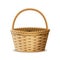 Realistic 3d Detailed Wooden Basket with Handle. Vector