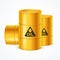 Realistic 3d Detailed Yellow Barrels Set. Vector