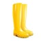 Realistic 3d Detailed Yellow Rubber Boots. Vector