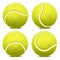 Realistic 3d Detailed Yellow Tennis Ball Set. Vector