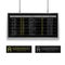 Realistic 3d digital led airport board with flight schedule.